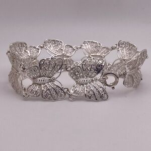 Sterling filigree butterfly bracelet